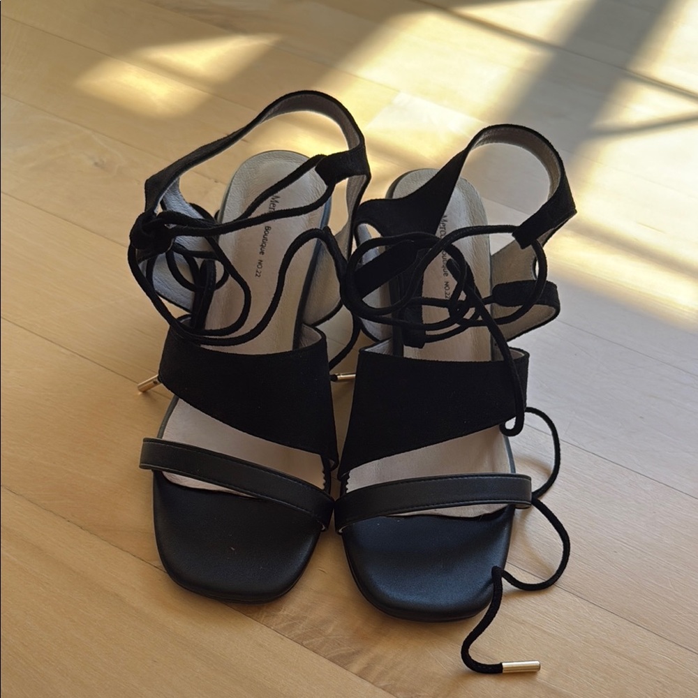 Classic Black Strappy Heels